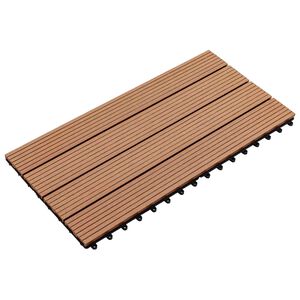vidaXL Decking Tile 6 pcs Brown 60 x 30 cm WPC