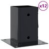 vidaXL Post Bases Square 12 pcs Anthracite 91x91 mm Powder-coated Steel