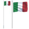 vidaXL Italy Flag and Pole 6.23 m Aluminium