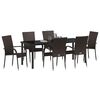 vidaXL Garden Dining Set 7 pcs Brown Powder-Coated Steel