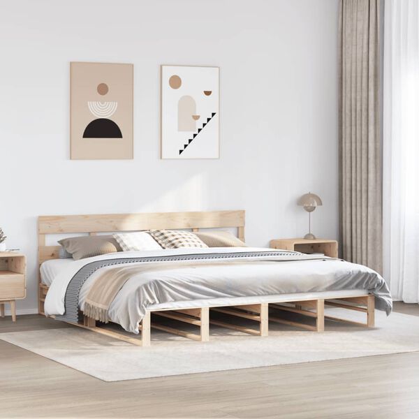vidaXL Bed Frame without Mattress 200x200 cm Solid Wood Pine