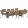 vidaXL Garden Dining Set 11 pcs Grey Poly rattan