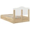 vidaXL Storage Bed with Drawer Sonoma Oak 135 x 190 cm Engineered Wood
