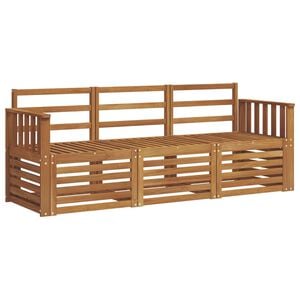 vidaXL Sofa Sets 3 pcs Natural Solid Acacia Wood