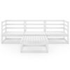 vidaXL 4 Piece Garden Lounge Set White Solid Wood Pine
