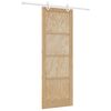vidaXL Sliding Door Natural and White 83 x 232 cm Solid Pine Wood