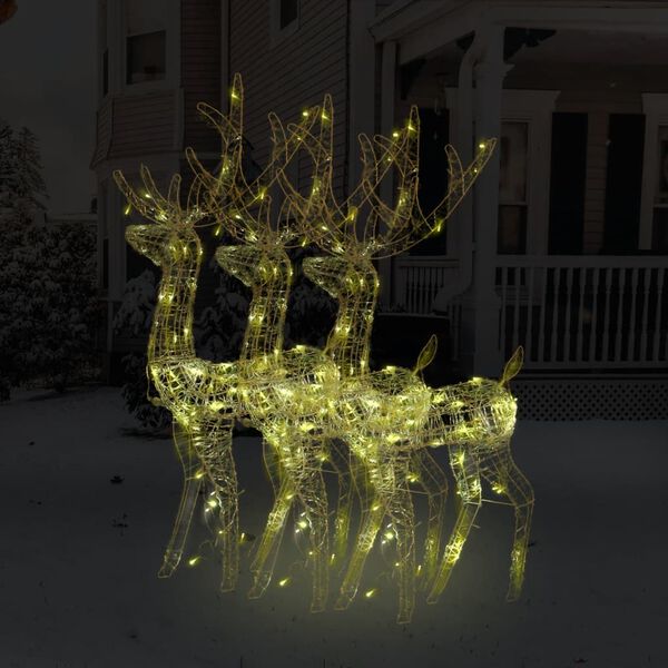 vidaXL Acrylic Reindeer Christmas Decorations 3 pcs 120 cm Warm White