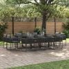 vidaXL Garden Dining Set 13 pcs Black Steel