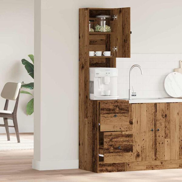 vidaXL Kitchen Sideboard with Drawer Old Wood 32 x 50 x 180 cm