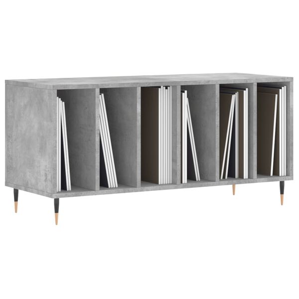vidaXL Record Cabinet Concrete Grey 100x38x48 cm Engineered Wood