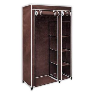 vidaXL Folding Wardrobe | Brown | Polypropylene fabric, Steel tubes | Medium