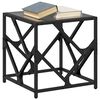 vidaXL Coffee Table with Black Glass Top 40x40x41 cm Steel