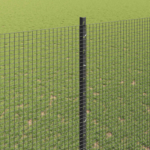 vidaXL Fence with Post Grey 1.5 x 25 m Steel