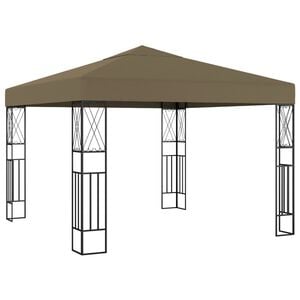 vidaXL Gazebo | Taupe | Polyester fabric and steel | 3x3 metres | Durable