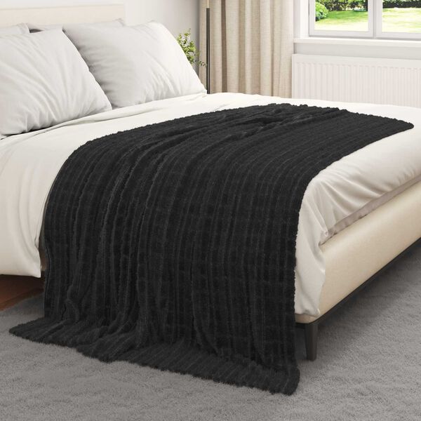vidaXL Throw Blankets 6 pcs Black 200 x 150 cm Fleece