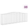 vidaXL Arched Gabion Baskets 9 pcs 400x50x120/140 cm Galvanised Iron