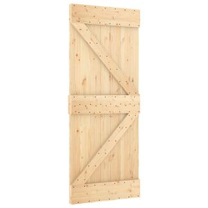 vidaXL Sliding Door NARVIK Natural and Black 85 x 210 cm (213.5 cm)
