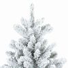 vidaXL Artificial Hinged Christmas Tree Snow Flocked White 210 cm