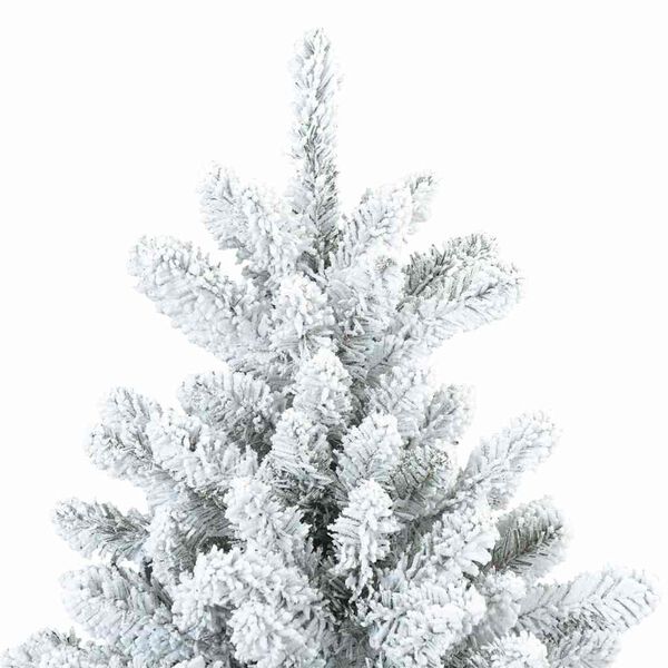 vidaXL Artificial Hinged Christmas Tree Snow Flocked White 210 cm