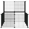 vidaXL 20-Panel Pet Cage with Door Black 35x35 cm Steel