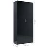 vidaXL Storage Cabinet High Gloss Black 80x35.5x180 cm Engineered Wood