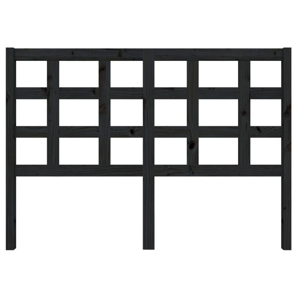 vidaXL Bed Headboard Black 140.5x4x100 cm Solid Wood Pine