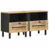 vidaXL Bedside Table 2 pcs Natural 40 x 33 x 46 cm Solid Mango Wood