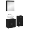 vidaXL Bathroom Furniture Set with Drawer TULUM Black Engineered Wood