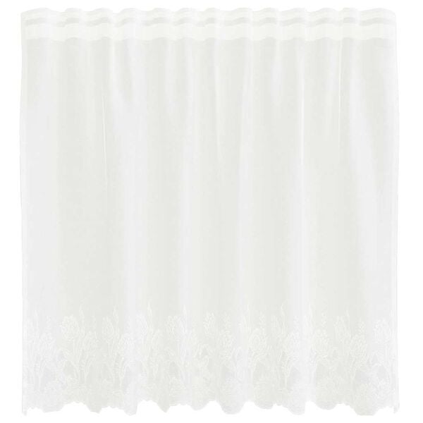 vidaXL Lace Curtain with Curtains Floral White 80 x 150 cm Polyester