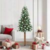 vidaXL Slim Christmas Tree Green 180 cm PVC and Solid Pine wood