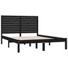 vidaXL Bed Frame without Mattress Black 150x200 cm King Size Solid Wood