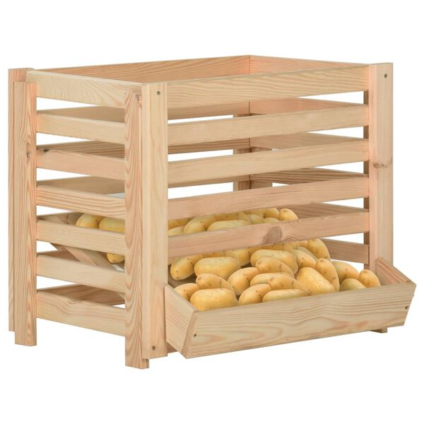 vidaXL Potato Box 60x40x50 cm Solid Pinewood