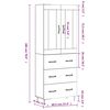 vidaXL Highboard Smoked Oak 69.5x34x180 cm Engineered Wood