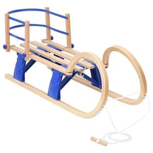 vidaXL Foldable Sledge with Backrest 110 cm Plywood