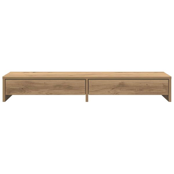 vidaXL Monitor Stand with Drawers Artisian Oak 100x27x15 cm Engineered Wood