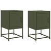vidaXL Bedside Cabinets 2 pcs Olive Green 36x39x60.5 cm Steel