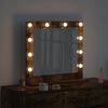 vidaXL Vanity Mirror Rectangular Smoked Oak 60 x 55 x 18 cm