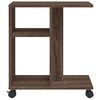 vidaXL Side Table with Wheels Brown Oak 50x30x55 cm Engineered Wood