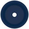 vidaXL Luxury Wash Basin Round Matt Dark Blue 40x15 cm Ceramic