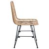 vidaXL Dining Chair 2 pcs Natural 44 x 47 x 85 cm Rattan and Iron