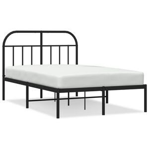 vidaXL Metal Bed Frame without Mattress with Headboard Black 120x200cm