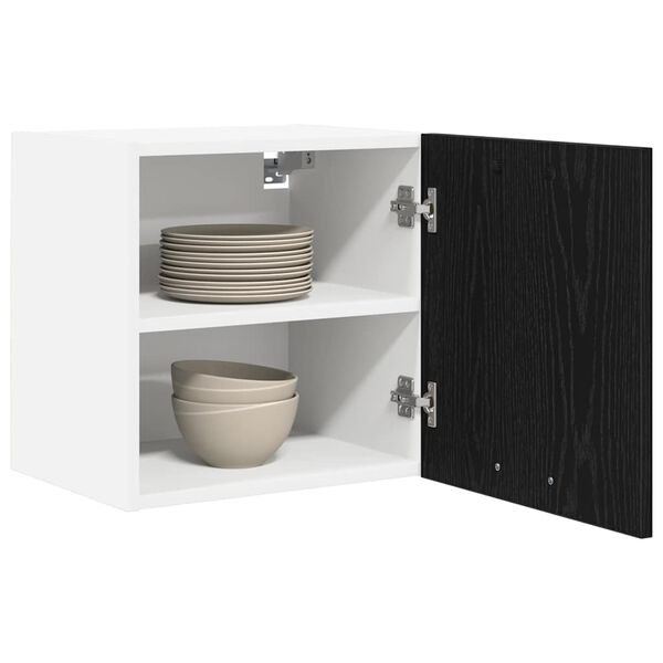 vidaXL Hanging Cabinet 2 pcs Black Oak and White 40 x 31 x 40 cm