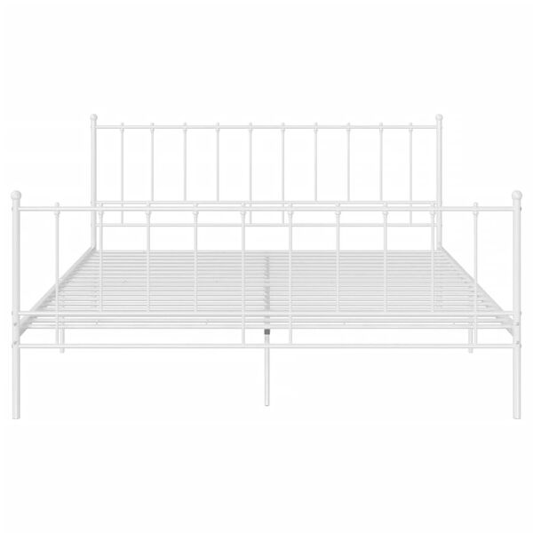 vidaXL Bed Frame without Mattress White Metal 180x200 cm Super King