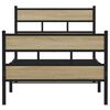 vidaXL Metal Bed Frame without Mattress Sonoma Oak 75x190 cm Small Single