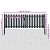 vidaXL Double Door Fence Gate Steel 300x125 cm Anthracite