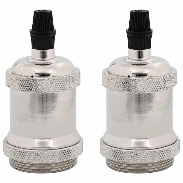 vidaXL Lamp Holders 2 pcs Satin Nickel E27
