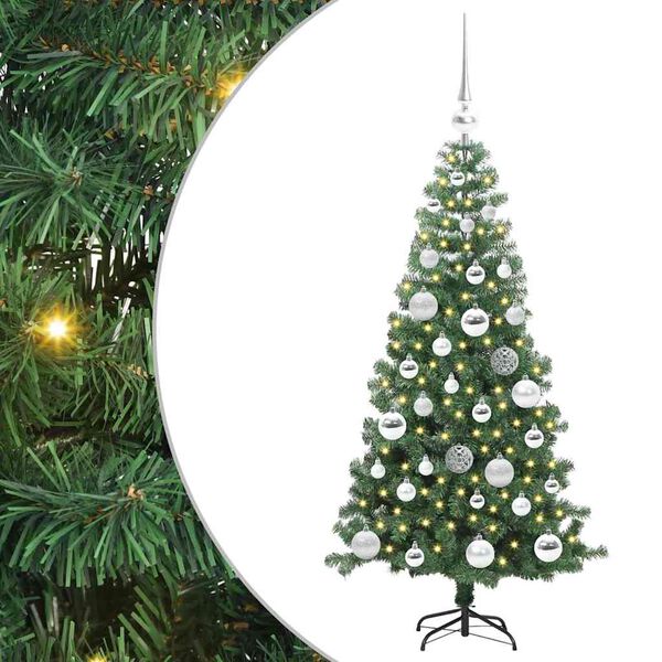 vidaXL Christmas Tree with 150 LEDs with Stand Green 120 cm PVC