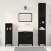 vidaXL Bathroom Furniture Set Wall-mounted with Door 3 pcs Black Oak