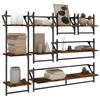 vidaXL 6 Piece Wall Shelf Set with Bars Smoked Oak Engineered Wood