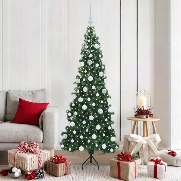 vidaXL Corner Artificial Christmas Tree Green 180 cm PVC and Metal